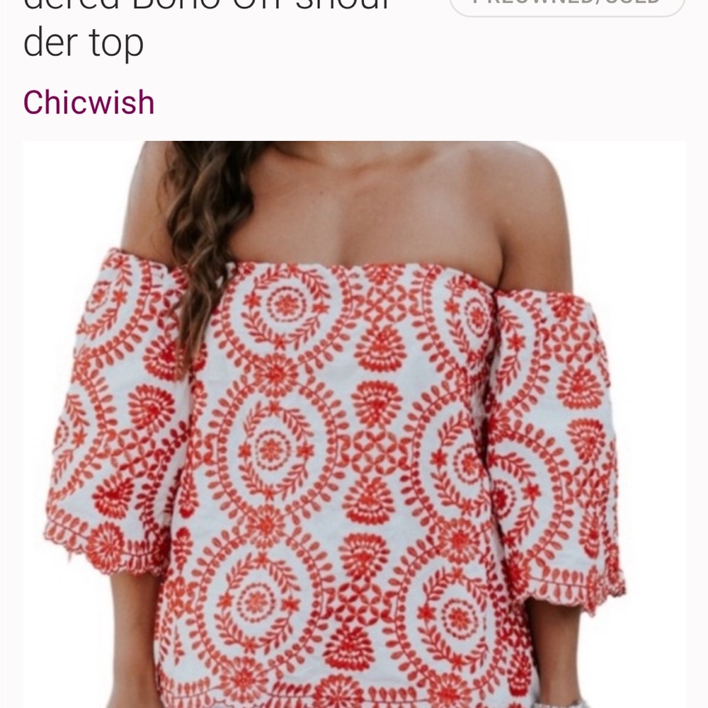 Chicwish Red Off-Shoulder Relaxed Blouse